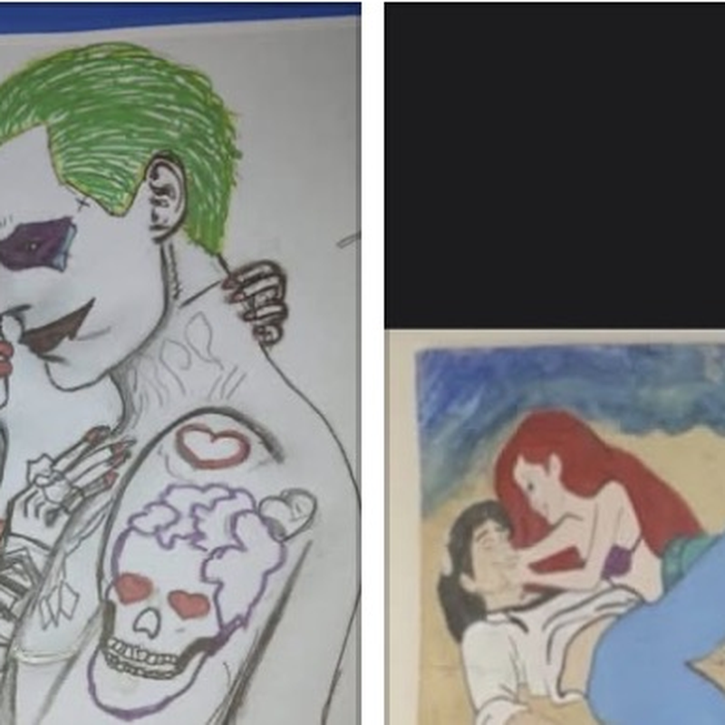 Joker & Ariel Hand-Drawn Artwork
