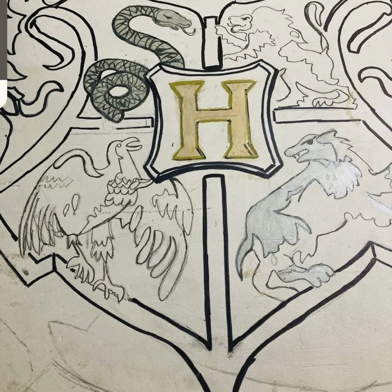 Hogwarts Crest Hand-Drawn Artwork