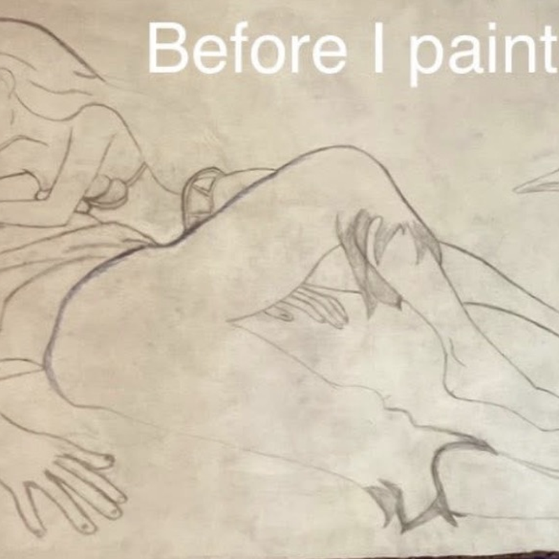 Custom Fabric Art — Before Painting