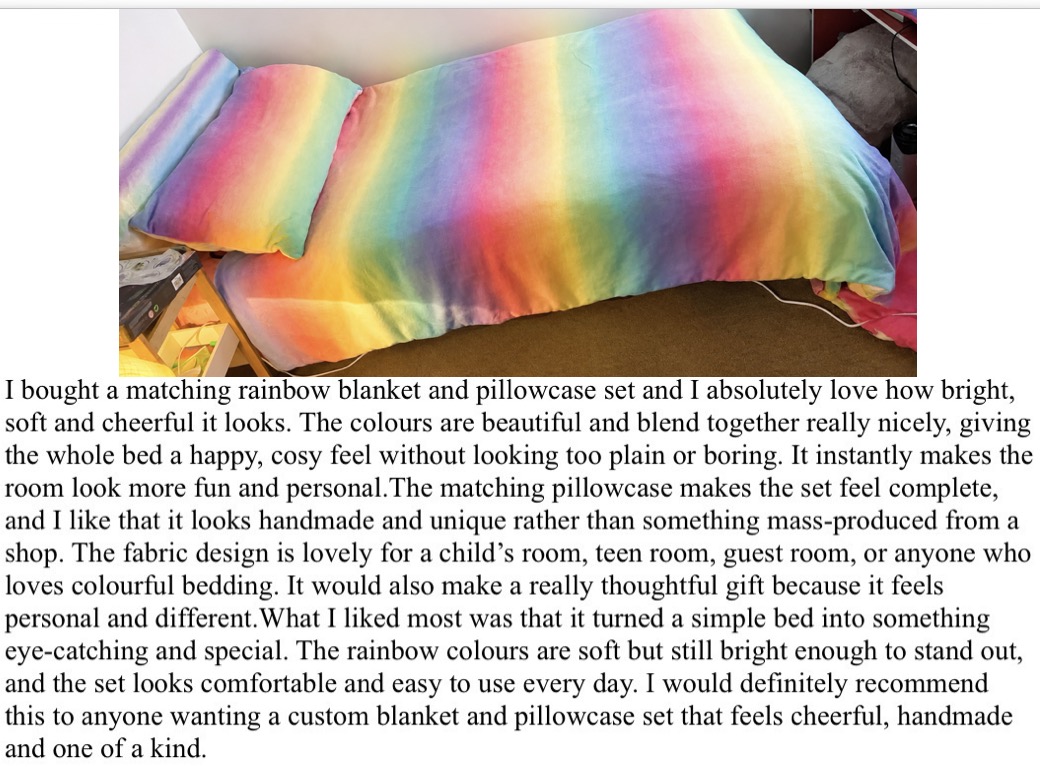 Rainbow Blanket & Pillowcase Set